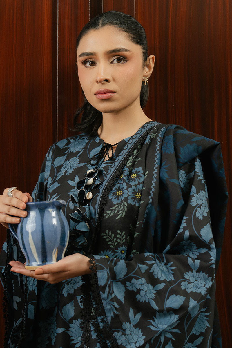 Cross Stitch | Daily Wear 25 | BLUE WAVE-3 PC by Cross Stitch - Designer Dress - Type: Ladies Clothes - Available at Libayah - 100% Original