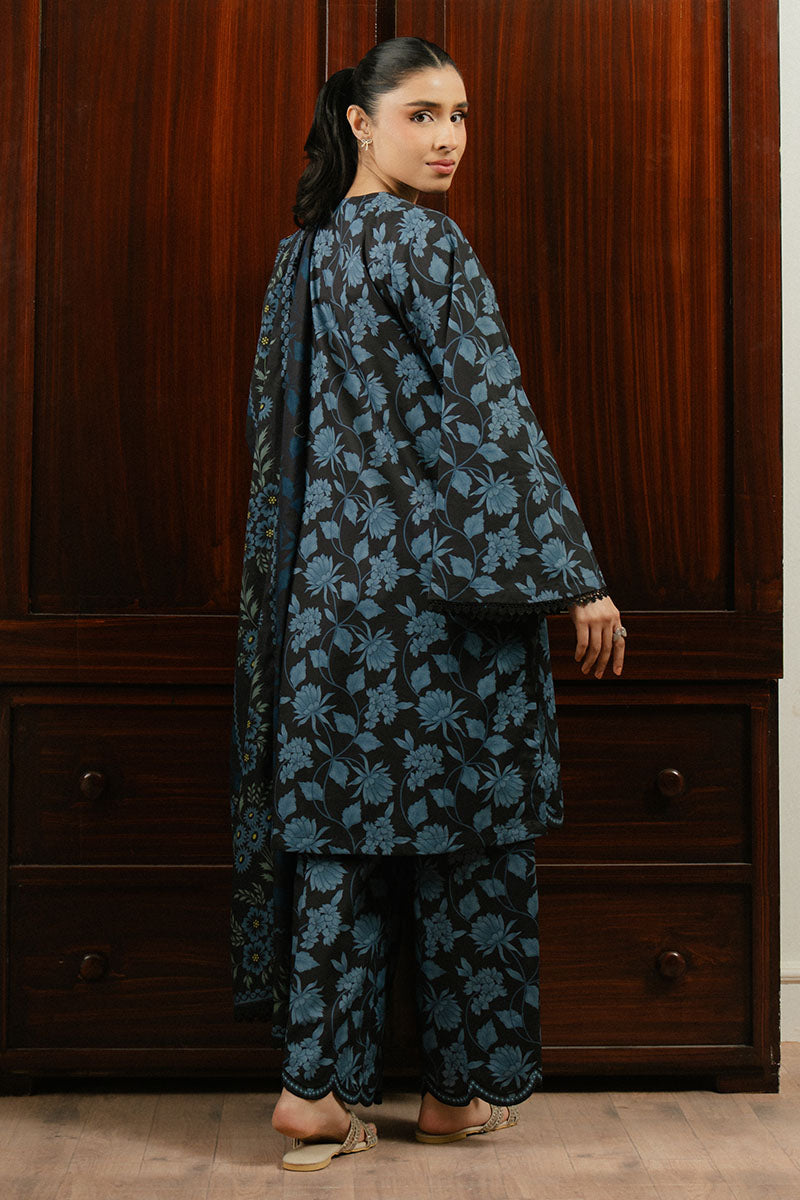 Cross Stitch | Daily Wear 25 | BLUE WAVE-3 PC by Cross Stitch - Designer Dress - Type: Ladies Clothes - Available at Libayah - 100% Original