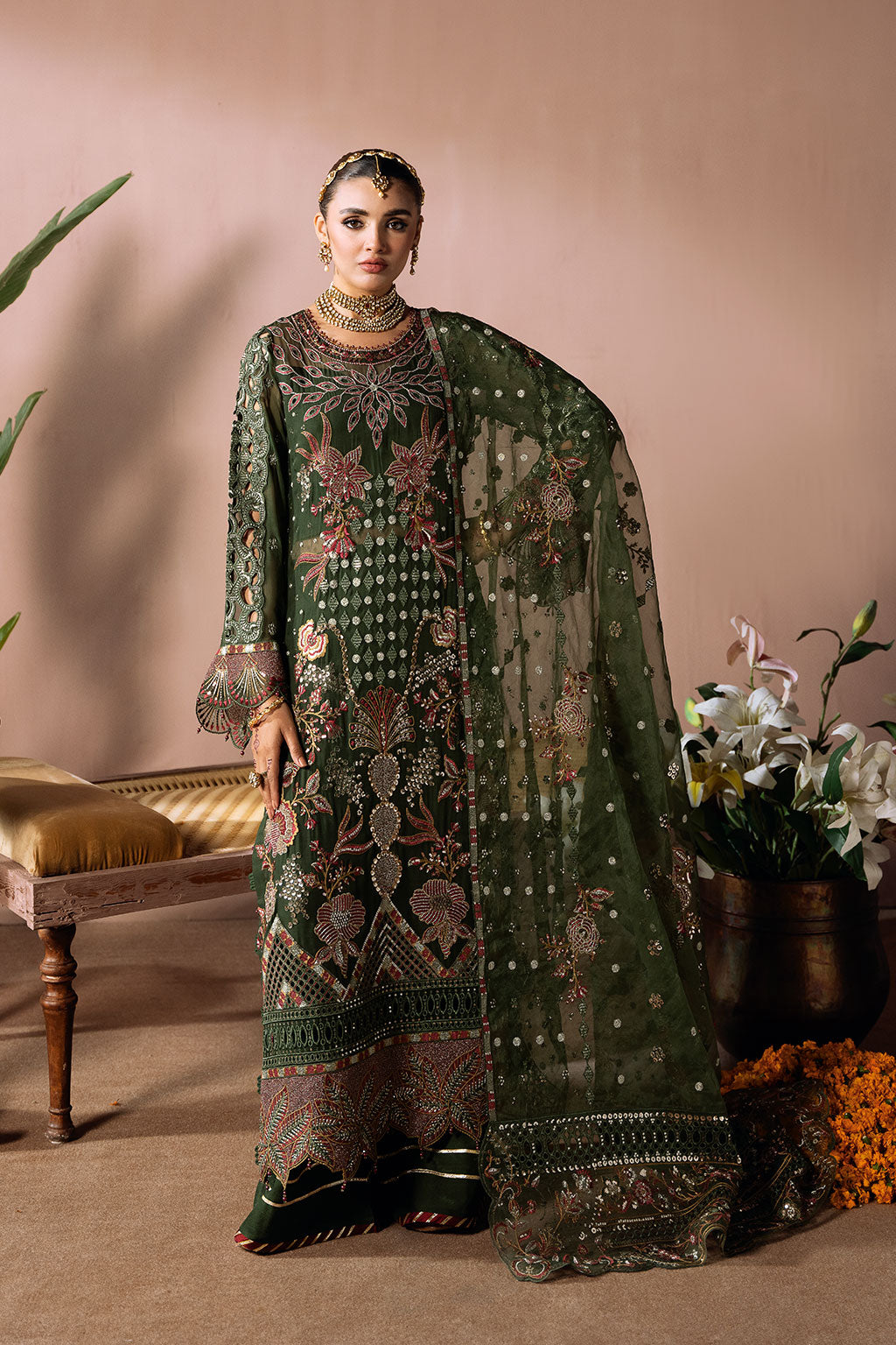 Ramsha | Dastak Luxury Chiffon Collection | Q-201 by Ramsha - Designer Dress - Type: Ladies Clothes - Available at Libayah - 100% Original
