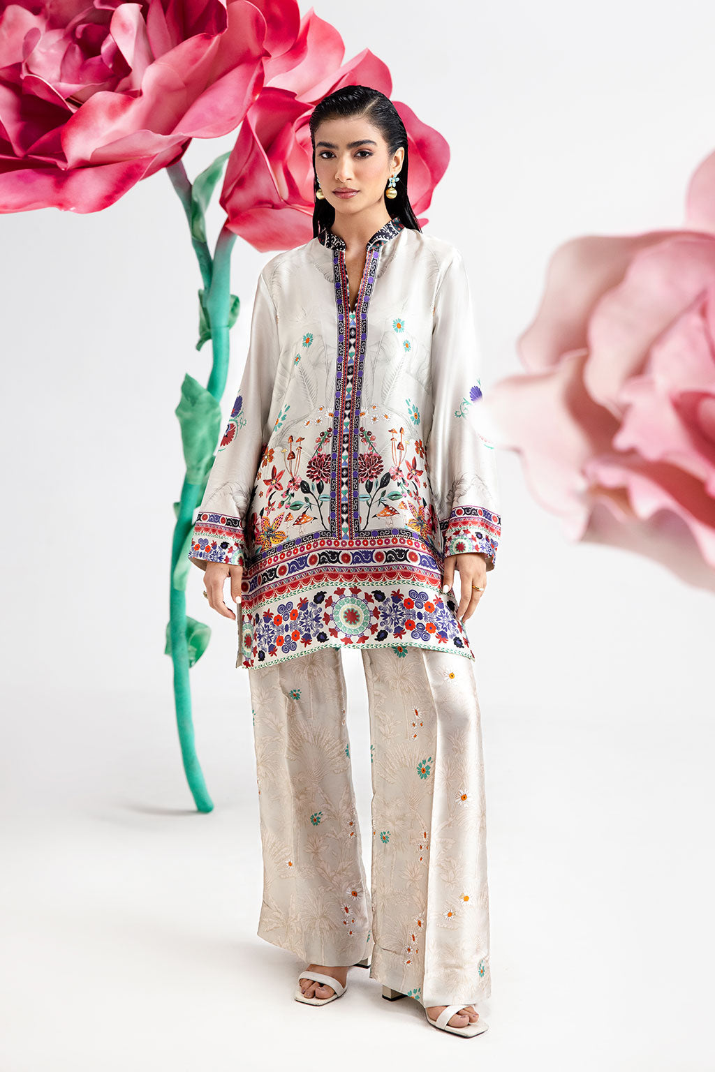 Afsanah | The Print Edit | IVORY FROST AP-108 by Afsanah - Designer Dress - Type: Ladies Clothes - Available at Libayah - 100% Original