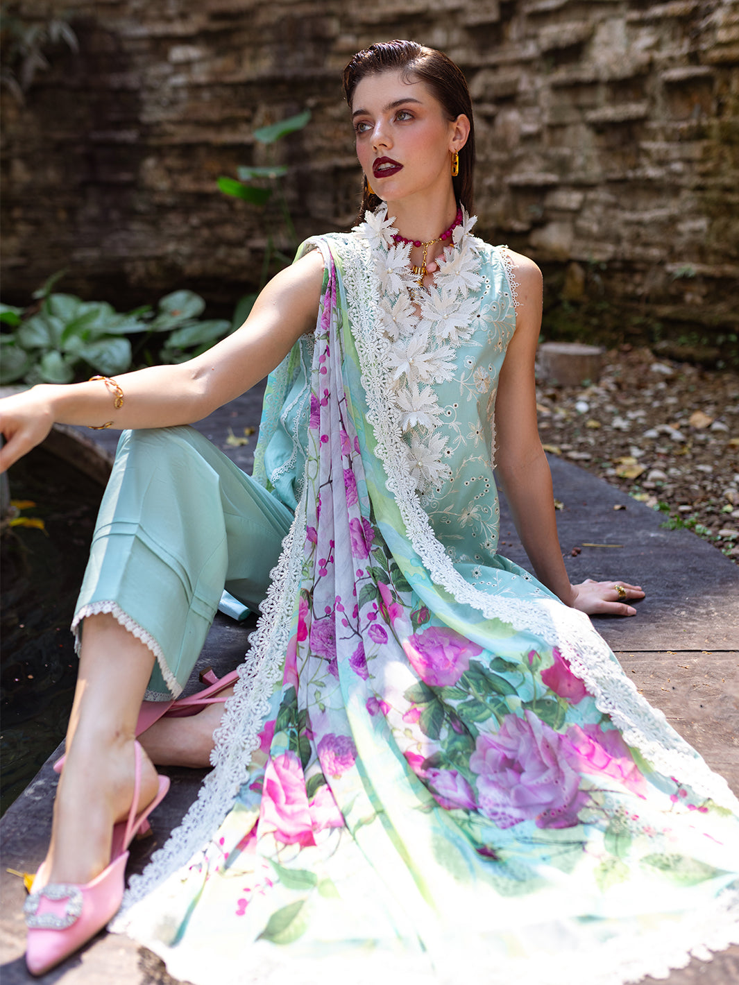 Roheenaz | Dahlia Embroidered Lawn 24 | Zinnia by Roheenaz - Designer Dress - Type: Ladies Clothes - Available at Libayah - 100% Original