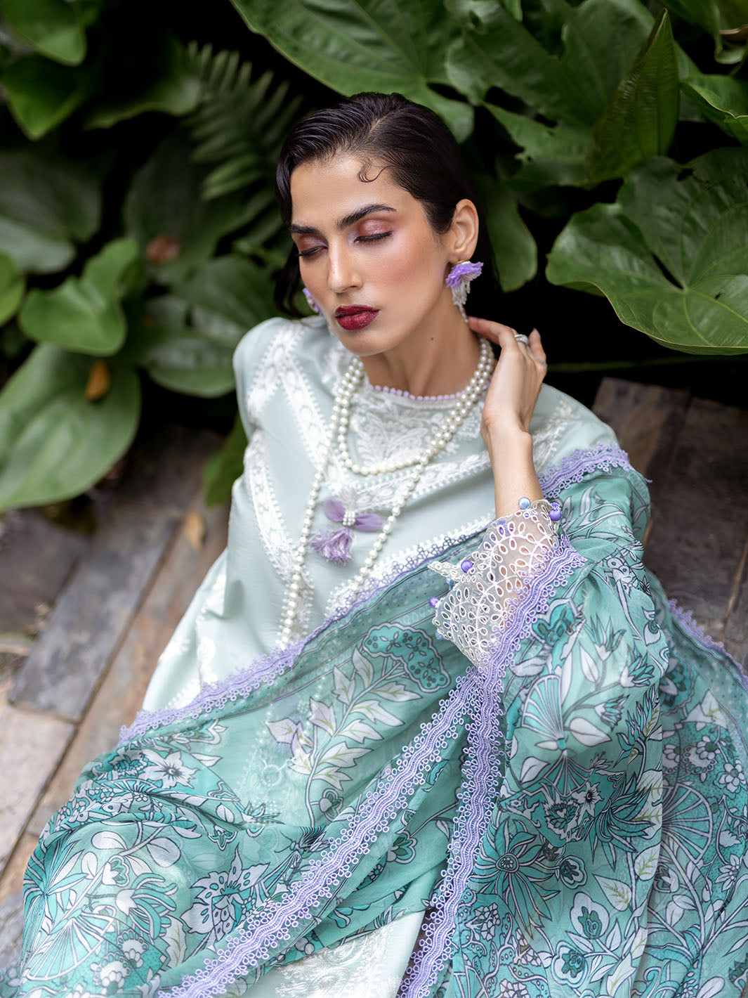 Roheenaz | Dahlia Embroidered Lawn 24 | Gardenia by Roheenaz - Designer Dress - Type: Ladies Clothes - Available at Libayah - 100% Original