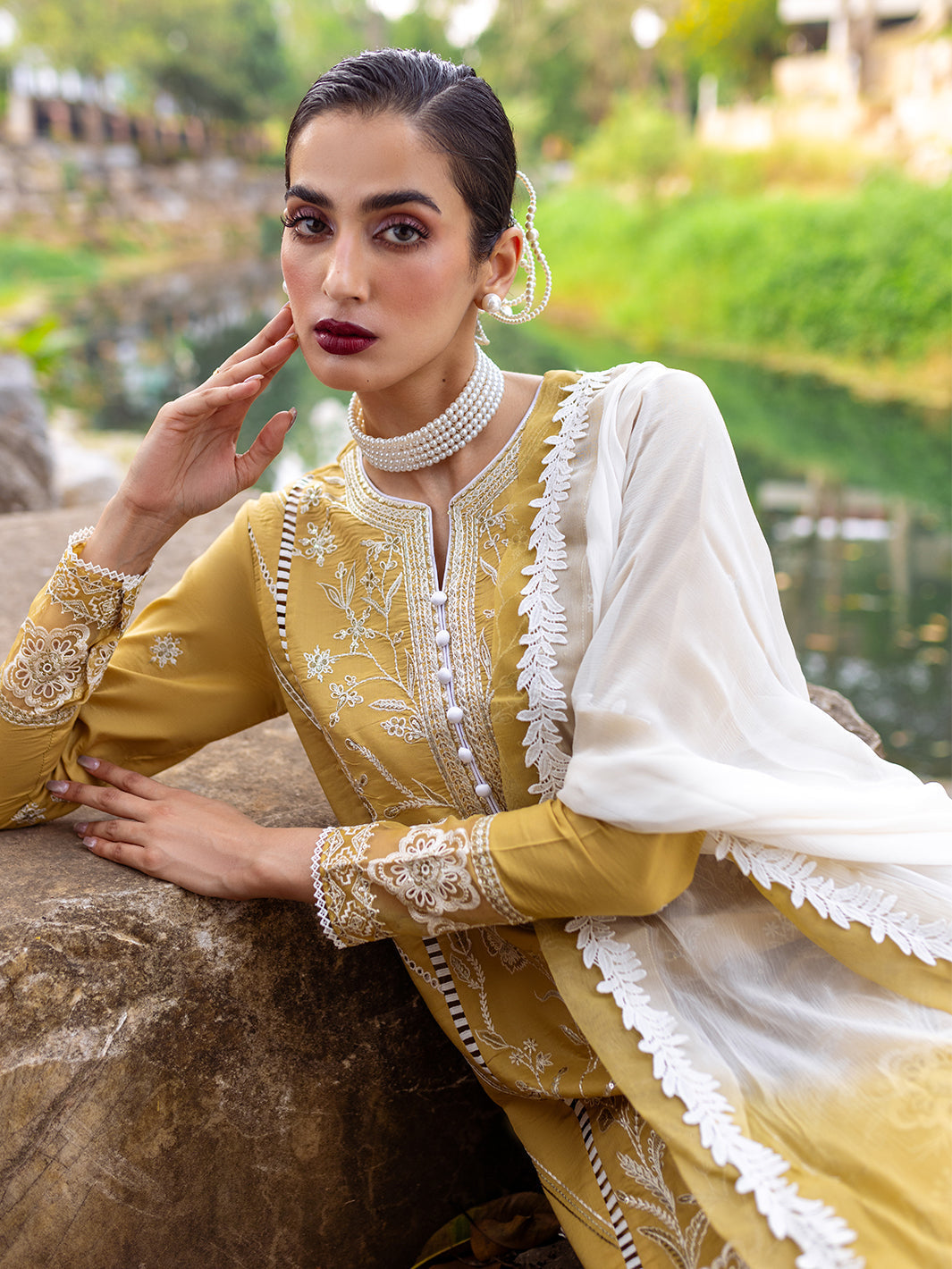 Roheenaz | Dahlia Embroidered Lawn 24 | Forsythia by Roheenaz - Designer Dress - Type: Ladies Clothes - Available at Libayah - 100% Original