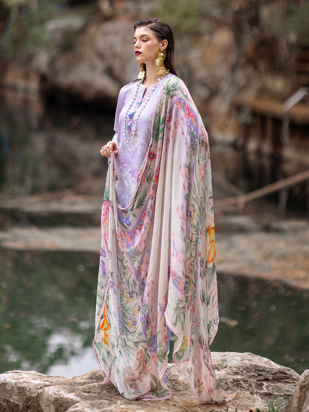 Roheenaz | Dahlia Embroidered Lawn 24 | Iris by Roheenaz - Designer Dress - Type: Ladies Clothes - Available at Libayah - 100% Original