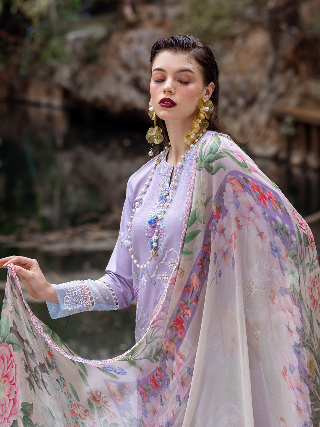 Roheenaz | Dahlia Embroidered Lawn 24 | Iris by Roheenaz - Designer Dress - Type: Ladies Clothes - Available at Libayah - 100% Original