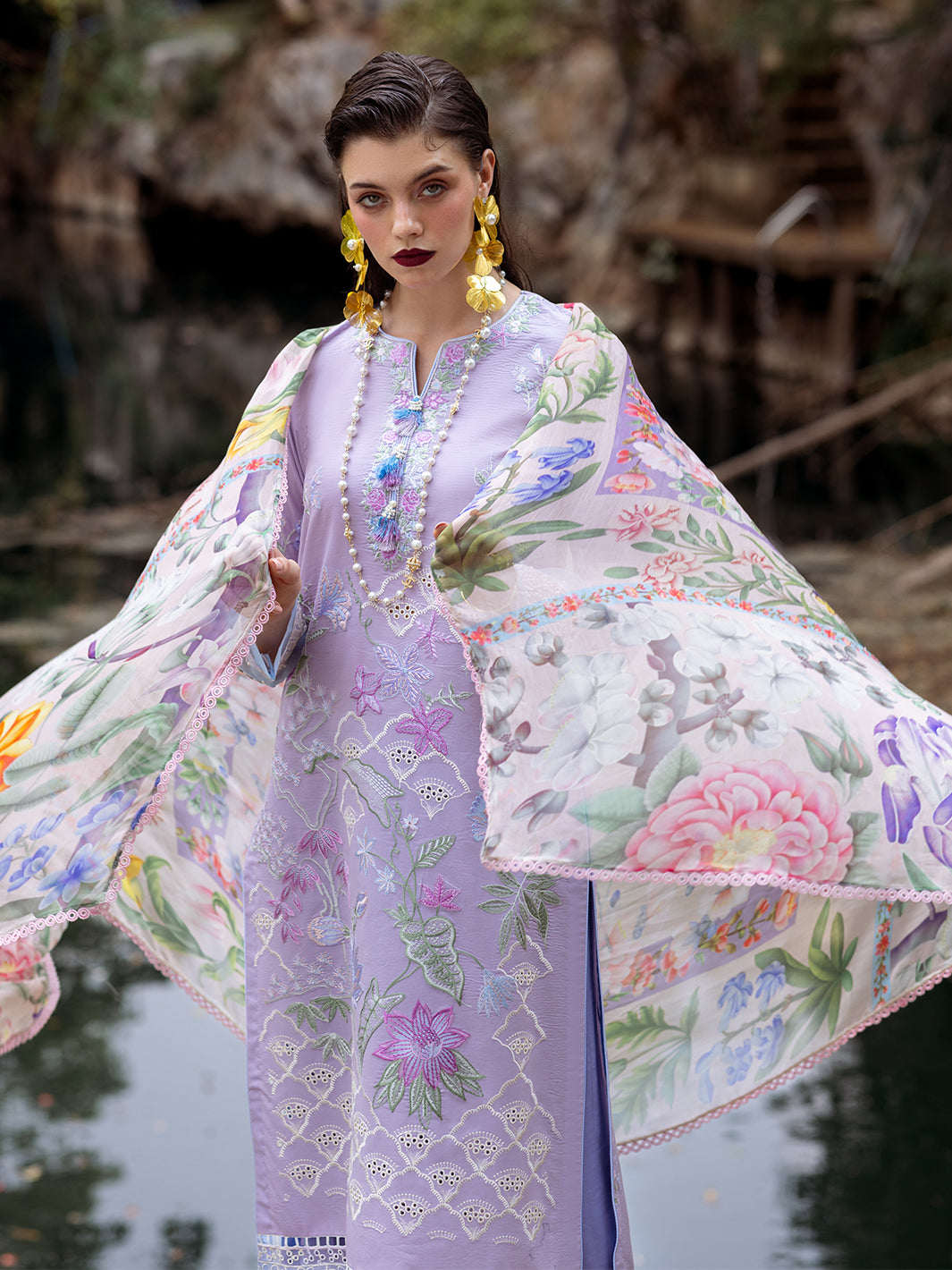 Roheenaz | Dahlia Embroidered Lawn 24 | Iris by Roheenaz - Designer Dress - Type: Ladies Clothes - Available at Libayah - 100% Original