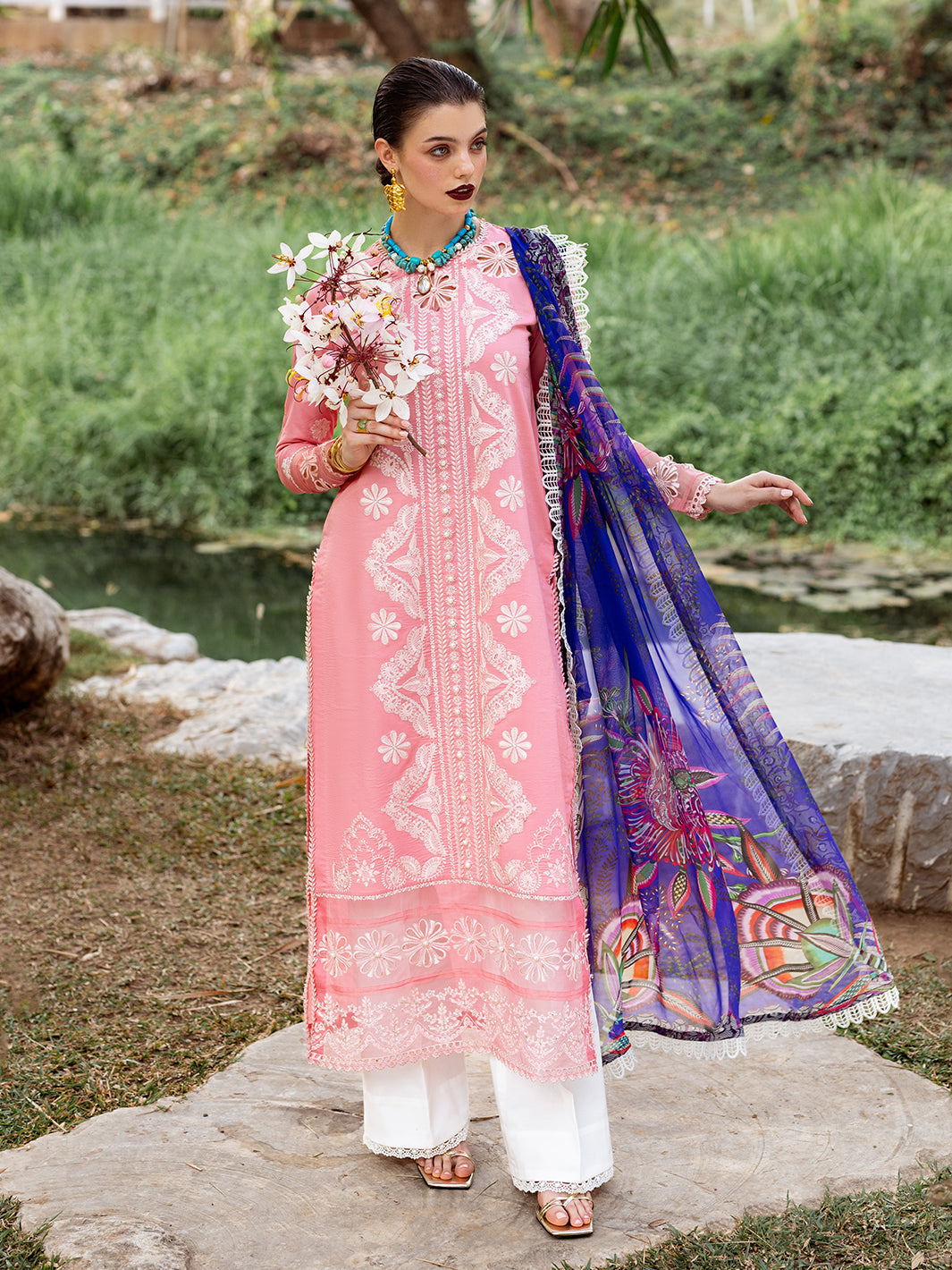 Roheenaz | Dahlia Embroidered Lawn 24 | Orchid by Roheenaz - Designer Dress - Type: Ladies Clothes - Available at Libayah - 100% Original
