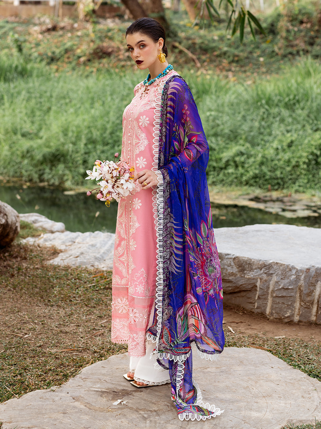 Roheenaz | Dahlia Embroidered Lawn 24 | Orchid by Roheenaz - Designer Dress - Type: Ladies Clothes - Available at Libayah - 100% Original