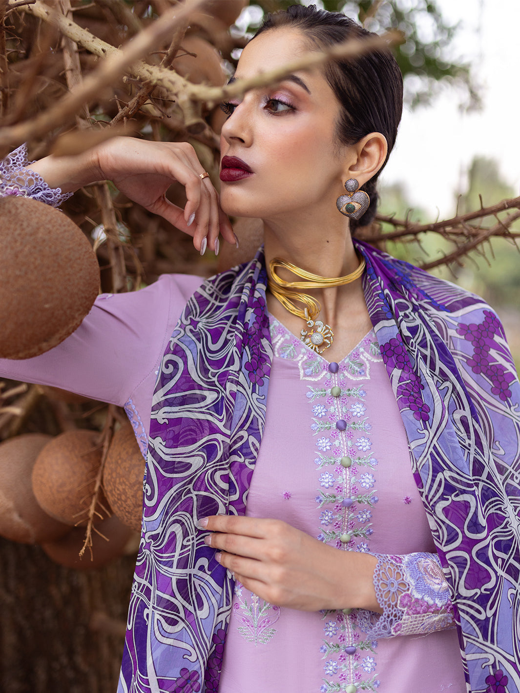 Roheenaz | Dahlia Embroidered Lawn 24 | Hyacinth by Roheenaz - Designer Dress - Type: Ladies Clothes - Available at Libayah - 100% Original