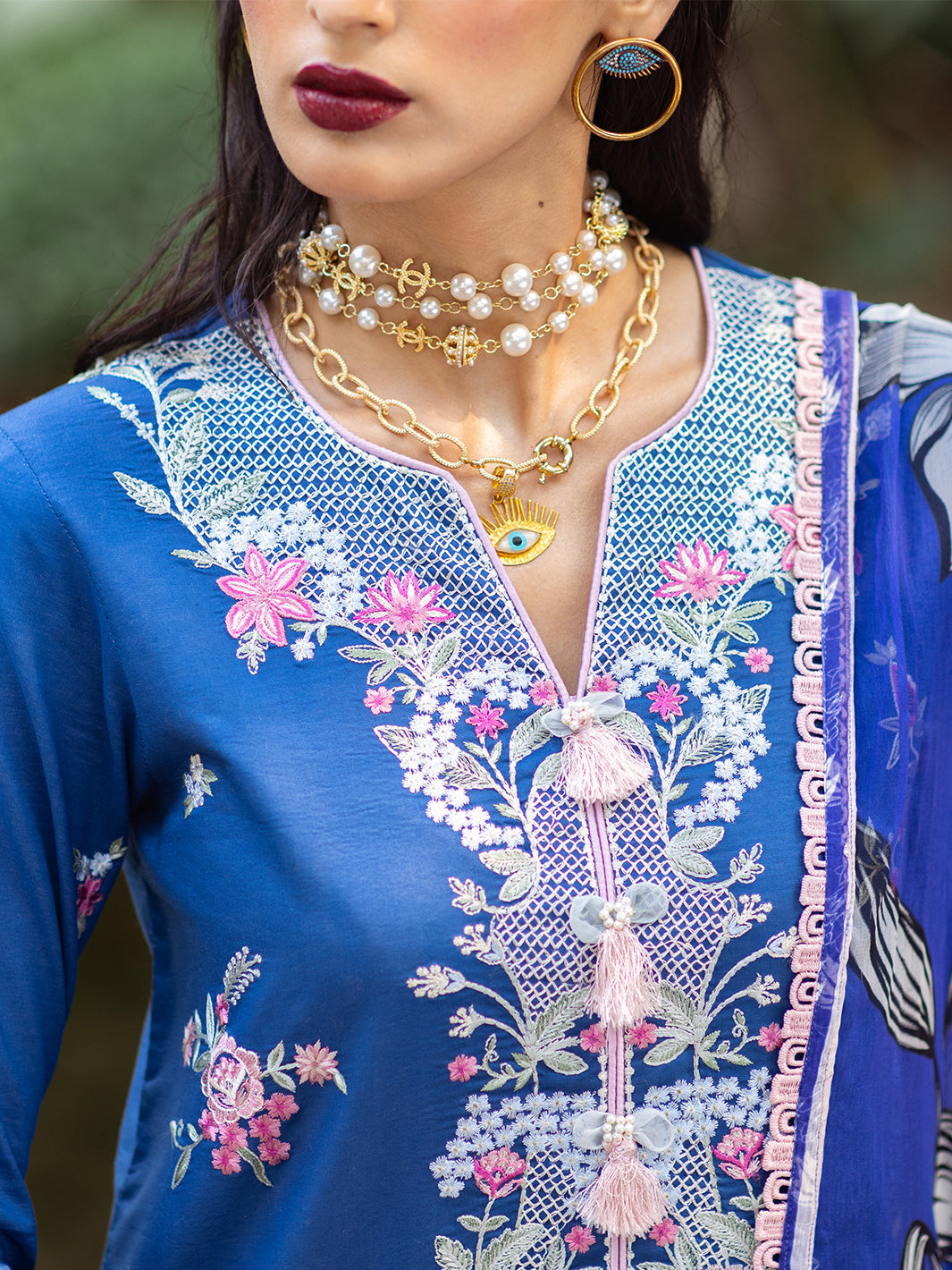 Roheenaz | Dahlia Embroidered Lawn 24 | Bluebell by Roheenaz - Designer Dress - Type: Ladies Clothes - Available at Libayah - 100% Original