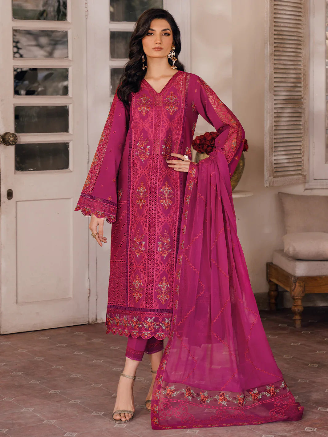 Bin Ilyas | Naqsh Luxury Lawn | Kiraz by Bin Ilyas - Designer Dress - Type: Ladies Clothes - Available at Libayah - 100% Original