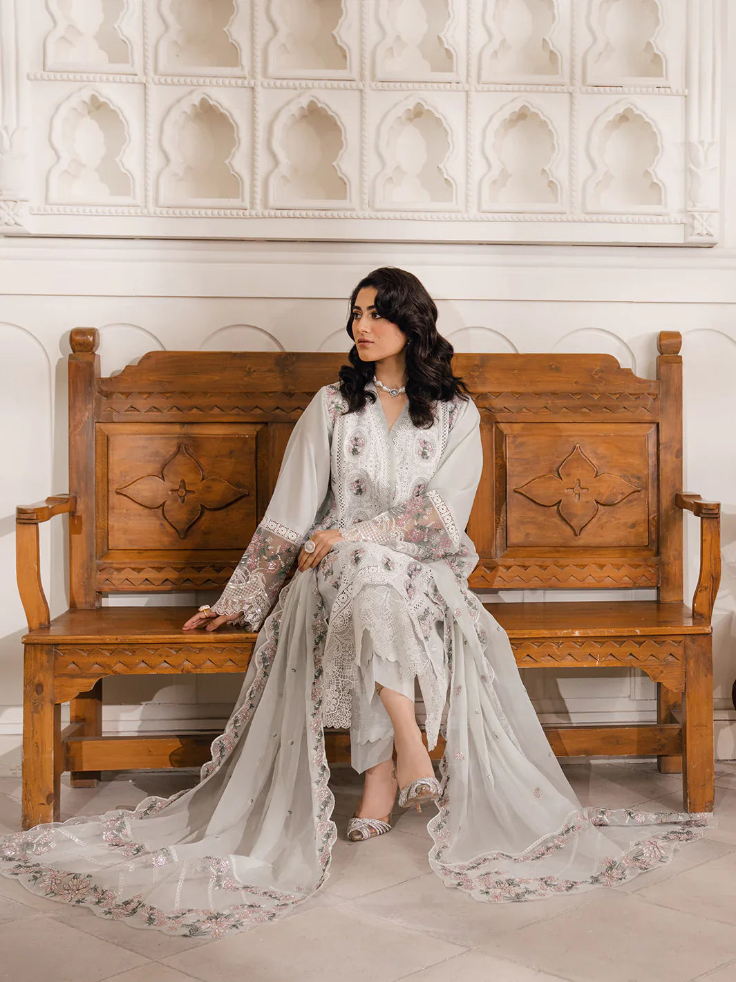 Bin Ilyas | Naqsh Luxury Lawn | Nermine by Bin Ilyas - Designer Dress - Type: Ladies Clothes - Available at Libayah - 100% Original