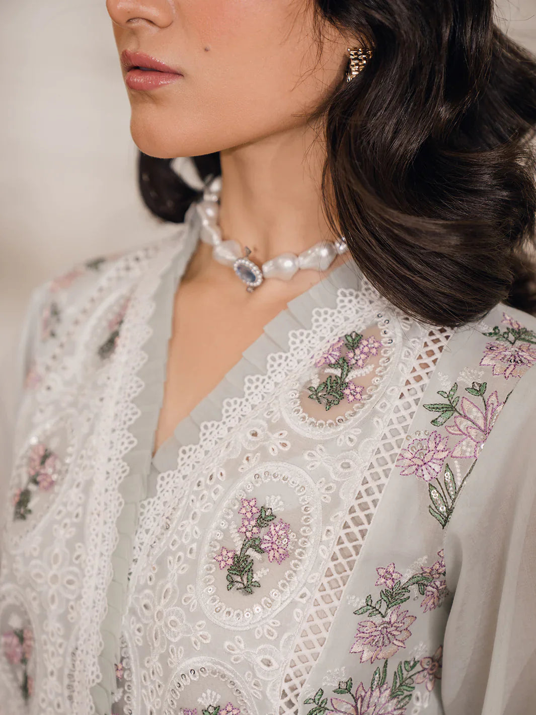 Bin Ilyas | Naqsh Luxury Lawn | Nermine by Bin Ilyas - Designer Dress - Type: Ladies Clothes - Available at Libayah - 100% Original