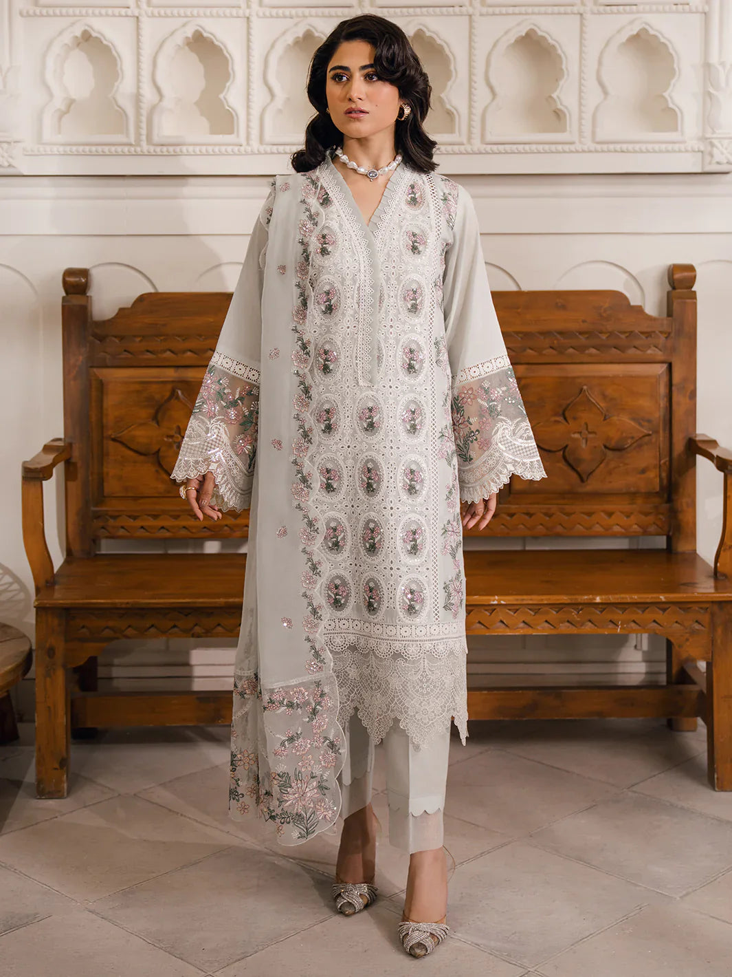 Bin Ilyas | Naqsh Luxury Lawn | Nermine by Bin Ilyas - Designer Dress - Type: Ladies Clothes - Available at Libayah - 100% Original