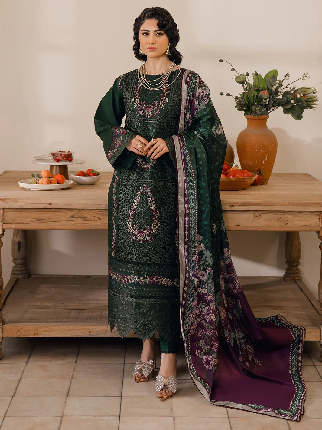 Bin Ilyas | Naqsh Luxury Lawn | Orna by Bin Ilyas - Designer Dress - Type: Ladies Clothes - Available at Libayah - 100% Original