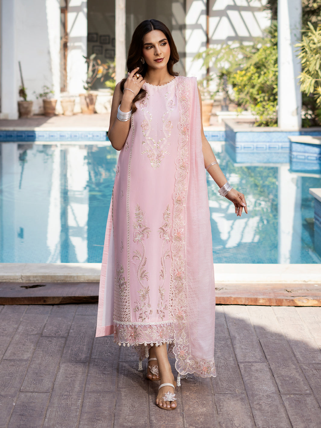 Izel | Mahveen Festive Lawn 25 | SAFA by Izel - Designer Dress - Type: Ladies Clothes - Available at Libayah - 100% Original