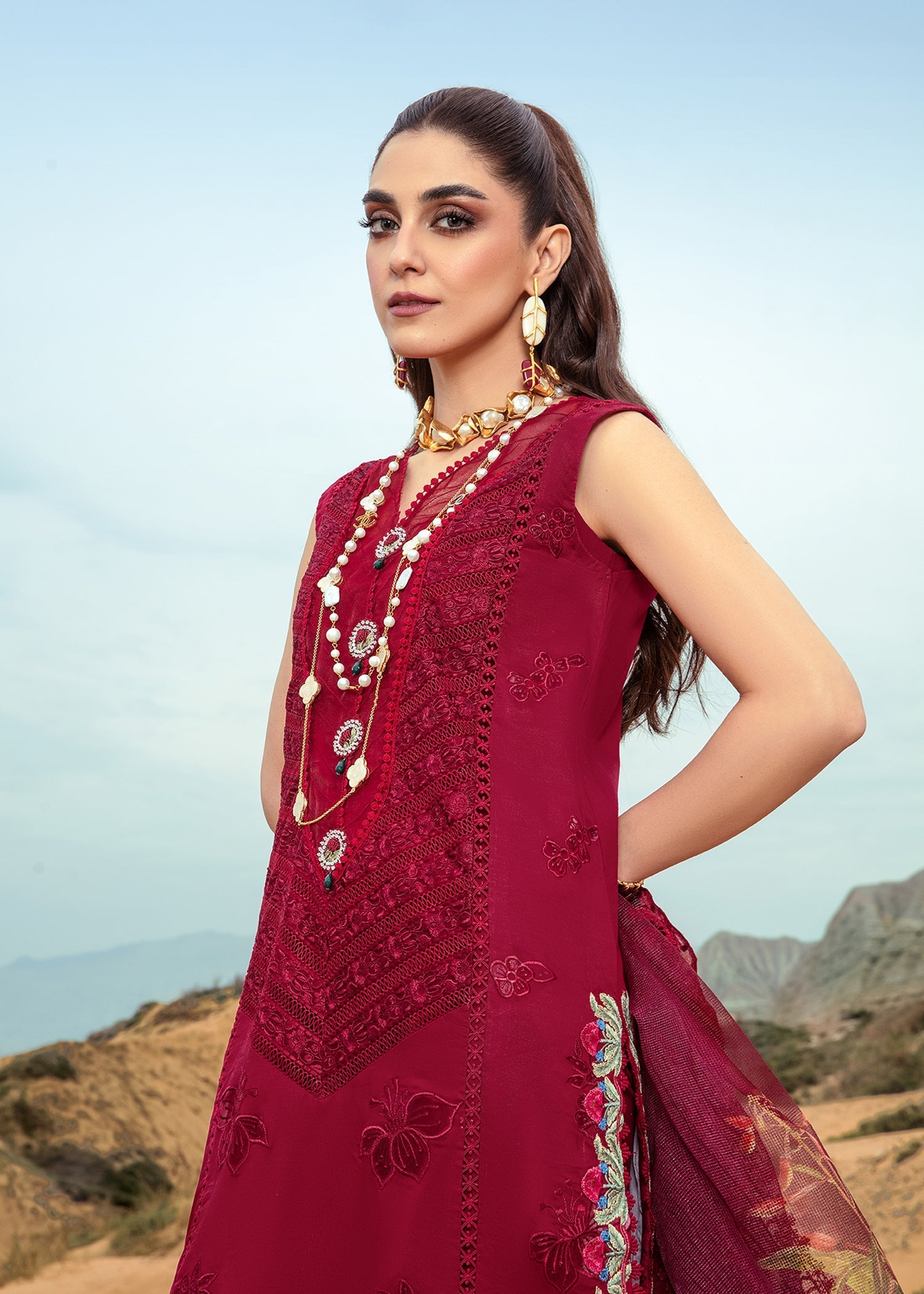 Crimson | Lawn 24 | Lillie de Jong - Cherry by Crimson - Designer Dress - Type: Ladies Clothes - Available at Libayah - 100% Original