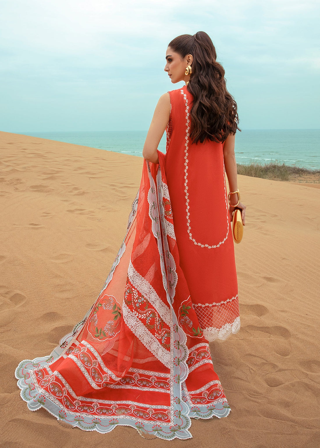Crimson | Lawn 24 | Stars of Fire - Fiesta Coral by Crimson - Designer Dress - Type: Ladies Clothes - Available at Libayah - 100% Original