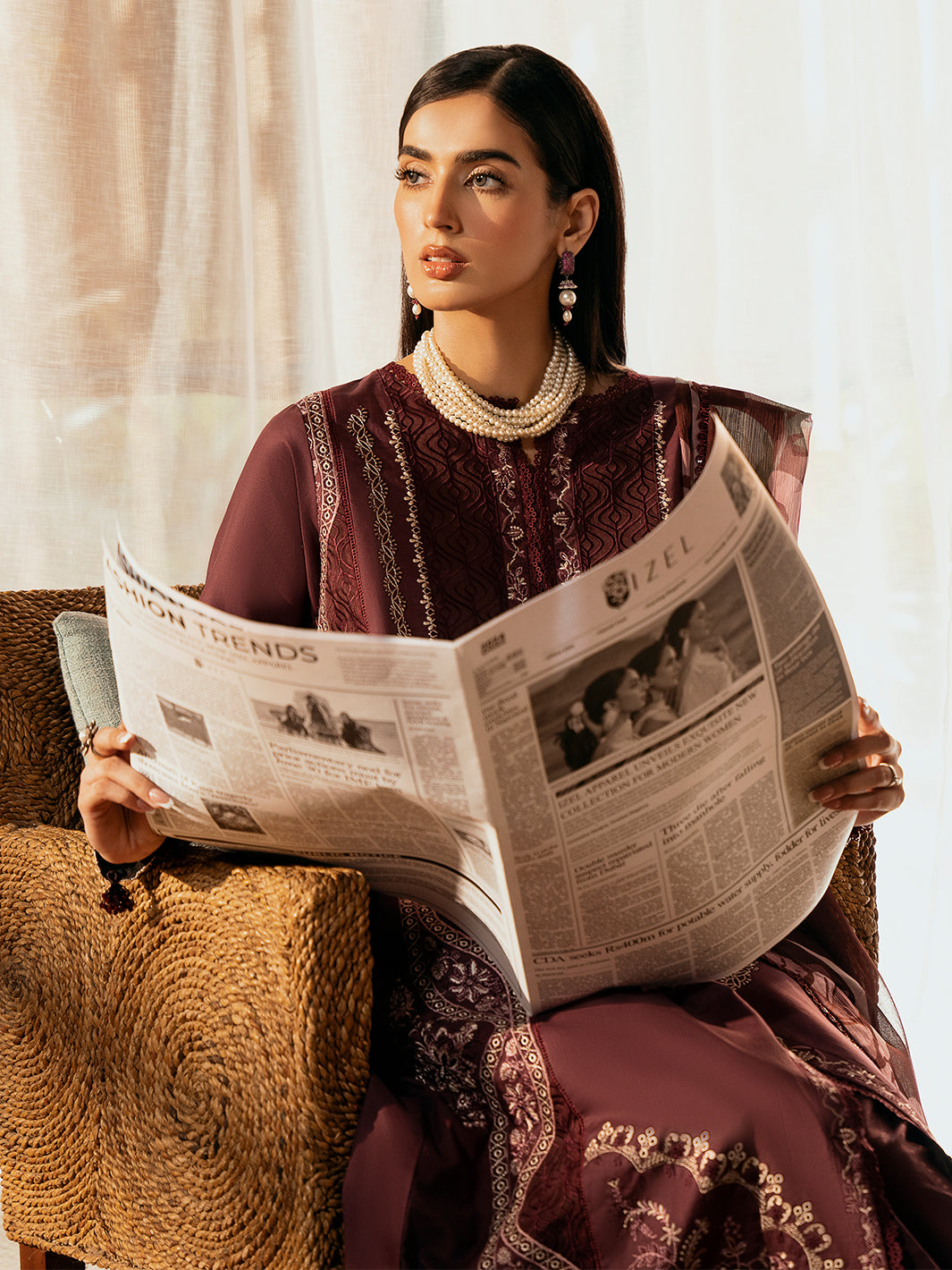 Izel | Dastak Luxury Lawn | TABEER by Izel - Designer Dress - Type: Ladies Clothes - Available at Libayah - 100% Original
