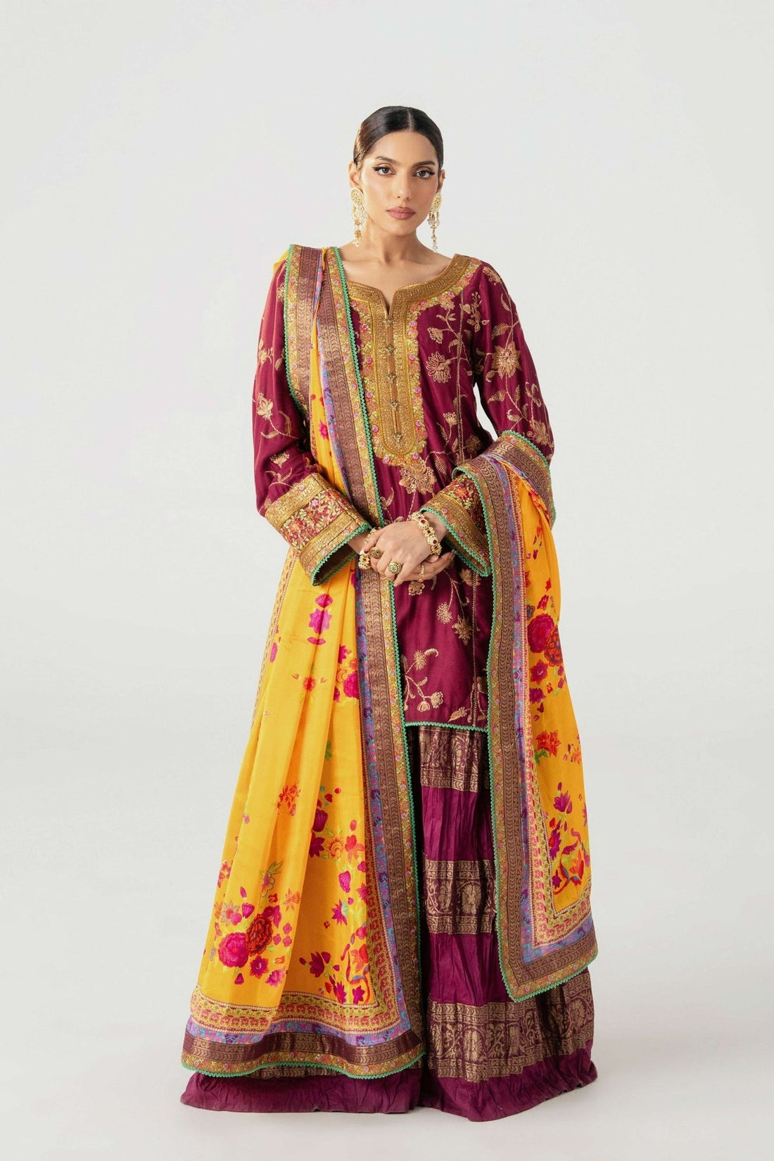 Fahad Hussayn | Jalsa Ghar | Tojis by Fahad Hussayn - Designer Dress - Type: Ladies Clothes - Available at Libayah - 100% Original