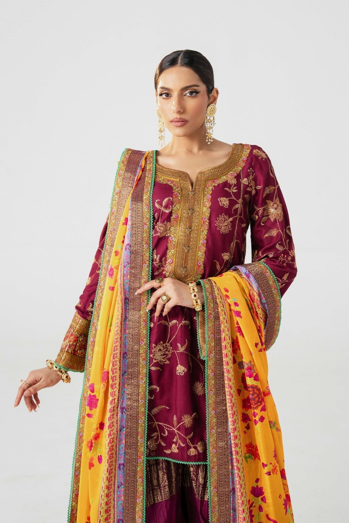Fahad Hussayn | Jalsa Ghar | Tojis by Fahad Hussayn - Designer Dress - Type: Ladies Clothes - Available at Libayah - 100% Original