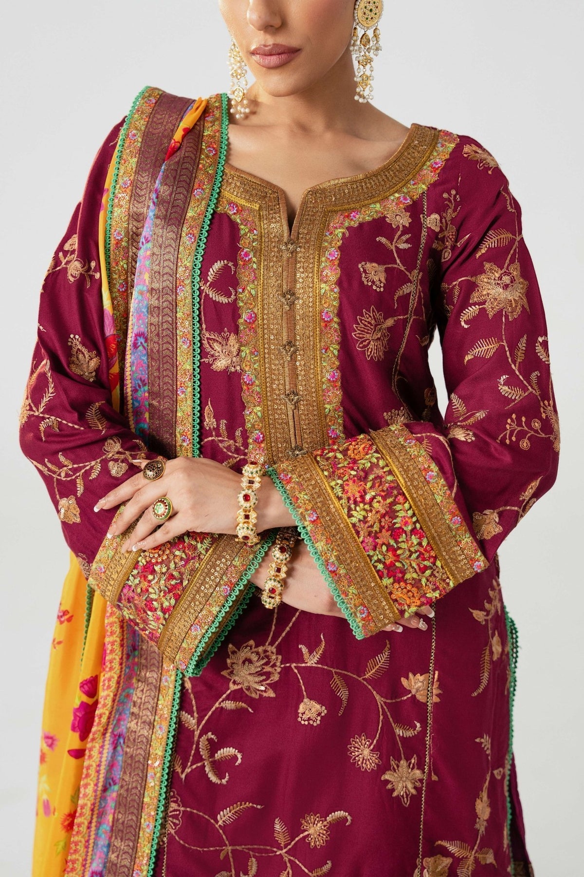 Fahad Hussayn | Jalsa Ghar | Tojis by Fahad Hussayn - Designer Dress - Type: Ladies Clothes - Available at Libayah - 100% Original