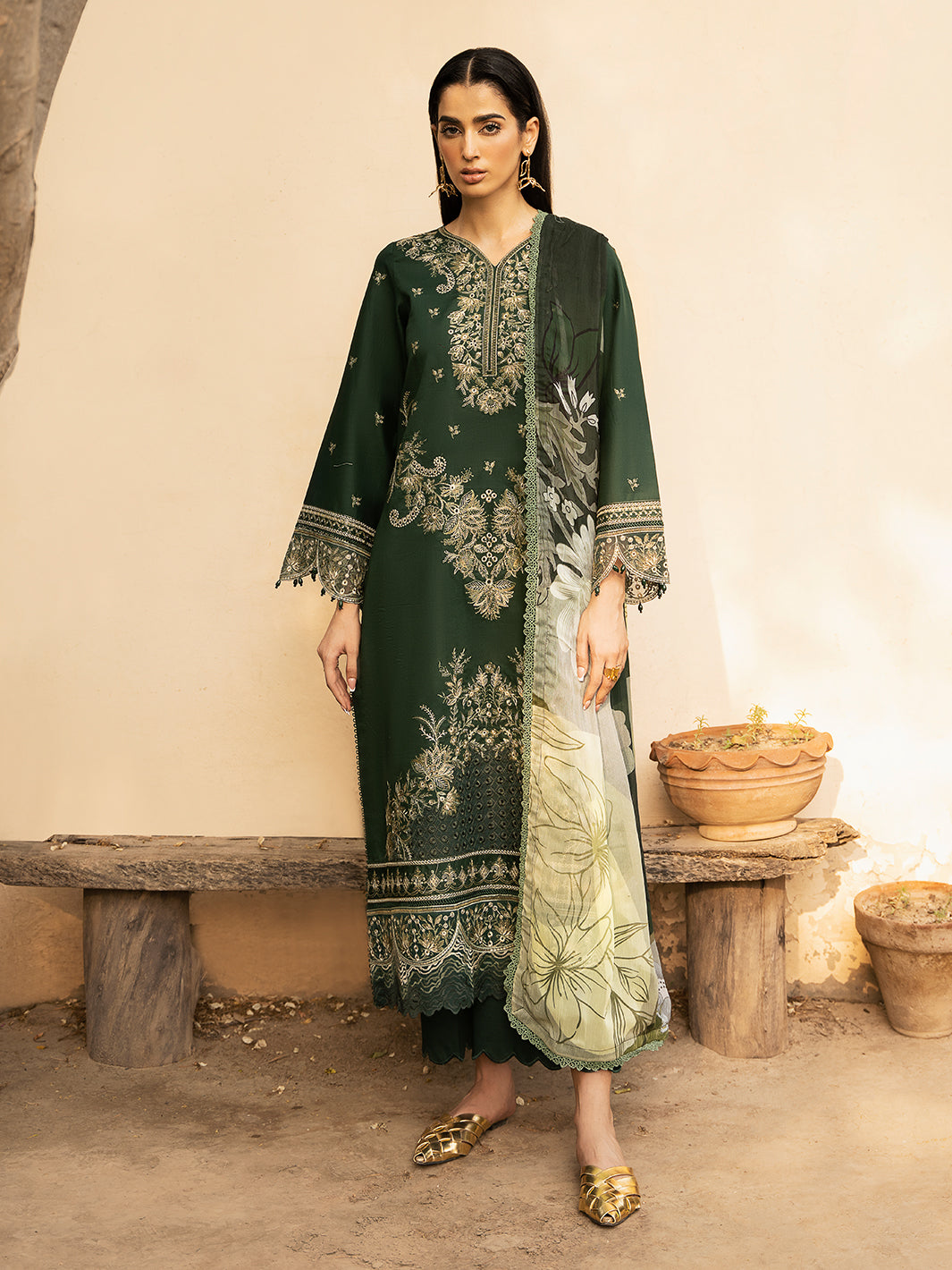 Izel | Dastak Luxury Lawn | ZAIB by Izel - Designer Dress - Type: Ladies Clothes - Available at Libayah - 100% Original