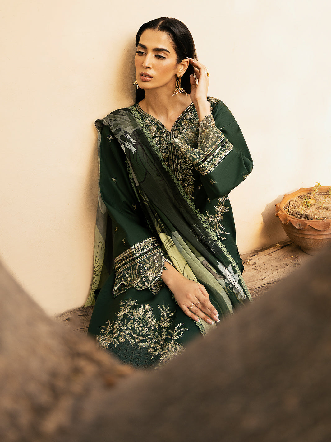 Izel | Dastak Luxury Lawn | ZAIB by Izel - Designer Dress - Type: Ladies Clothes - Available at Libayah - 100% Original
